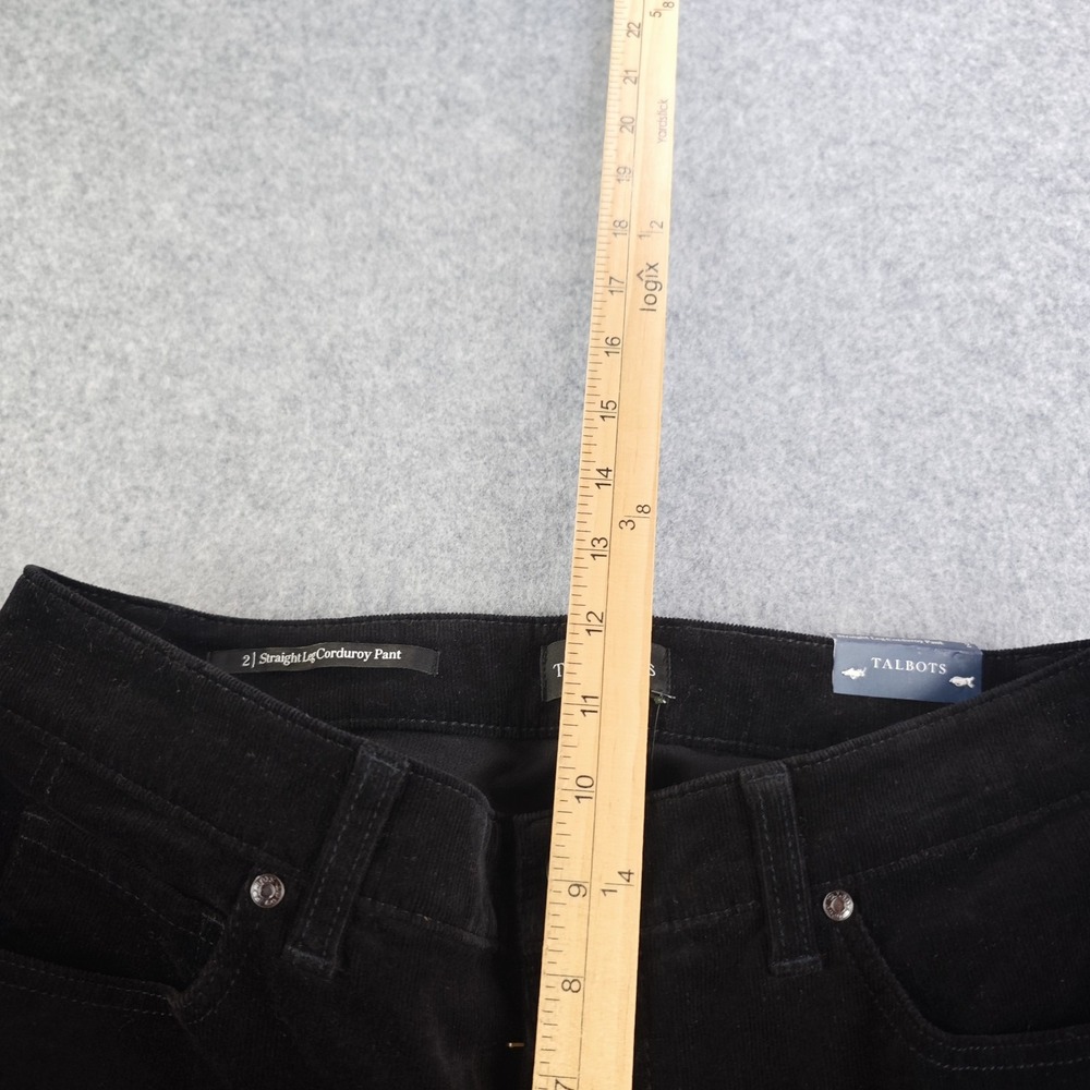 Talbots Straight Leg Corduroy Pants Women's 2 Black High Waist Slim NWT - Picture 4 of 12